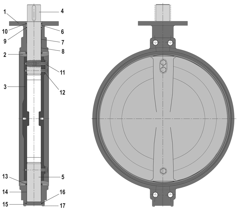 Pentinge Stainless Steel Butterfly Valve Kursi